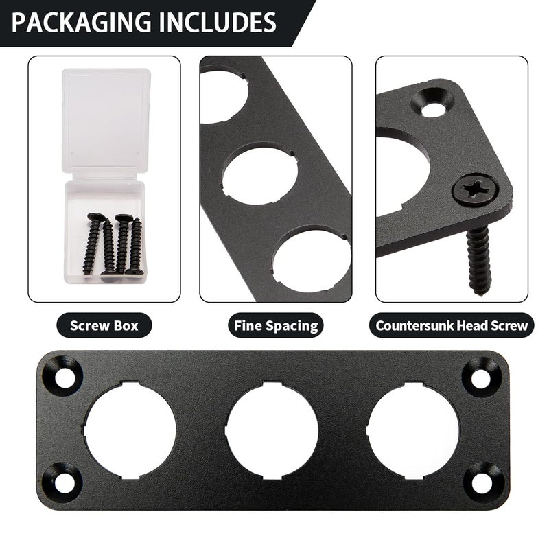 SDAQGE Switch Panel, Round 12 Volt Marine Switch Panel Aluminum Waterproof Rocker Switch Panel for Car Truck Marine Boat Rv Vehicle (3 Way) - Image 3